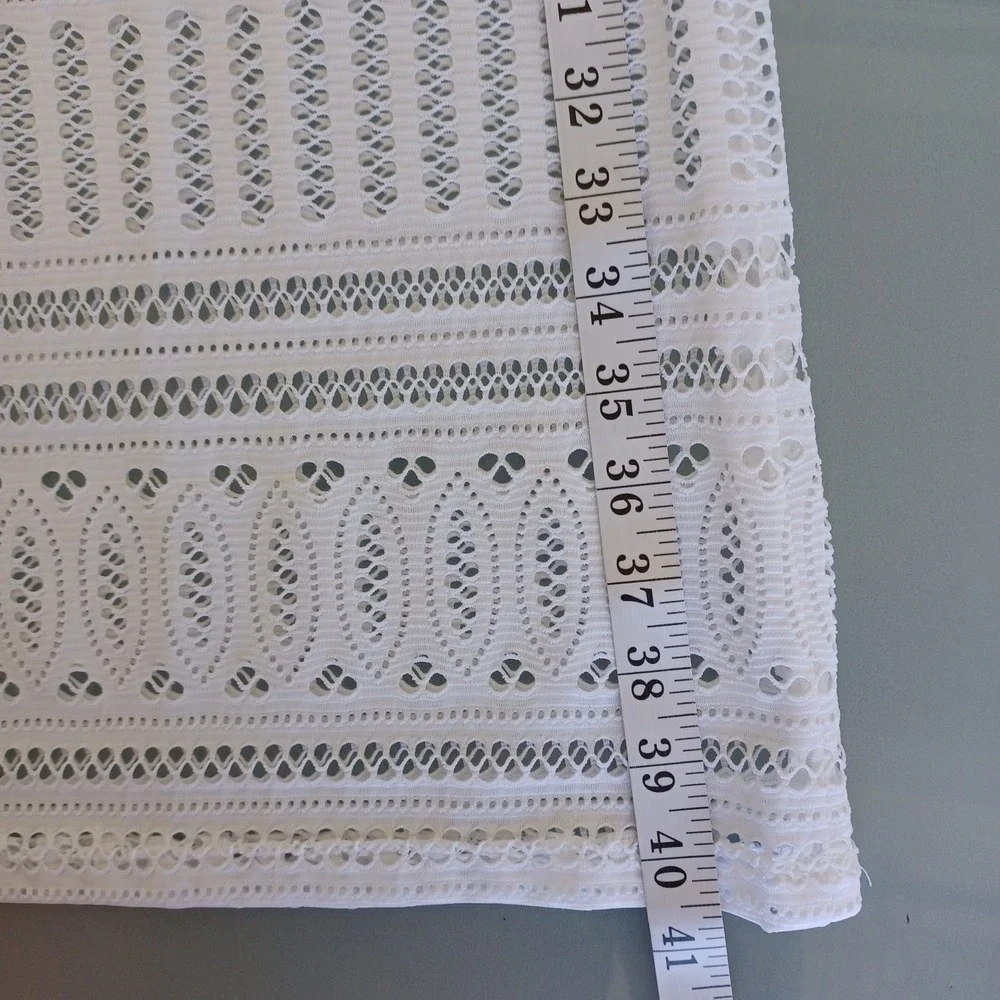 Cache White Crochet Lace Maxi Skirt Elastic Waist Boho Summer Festival Womens M